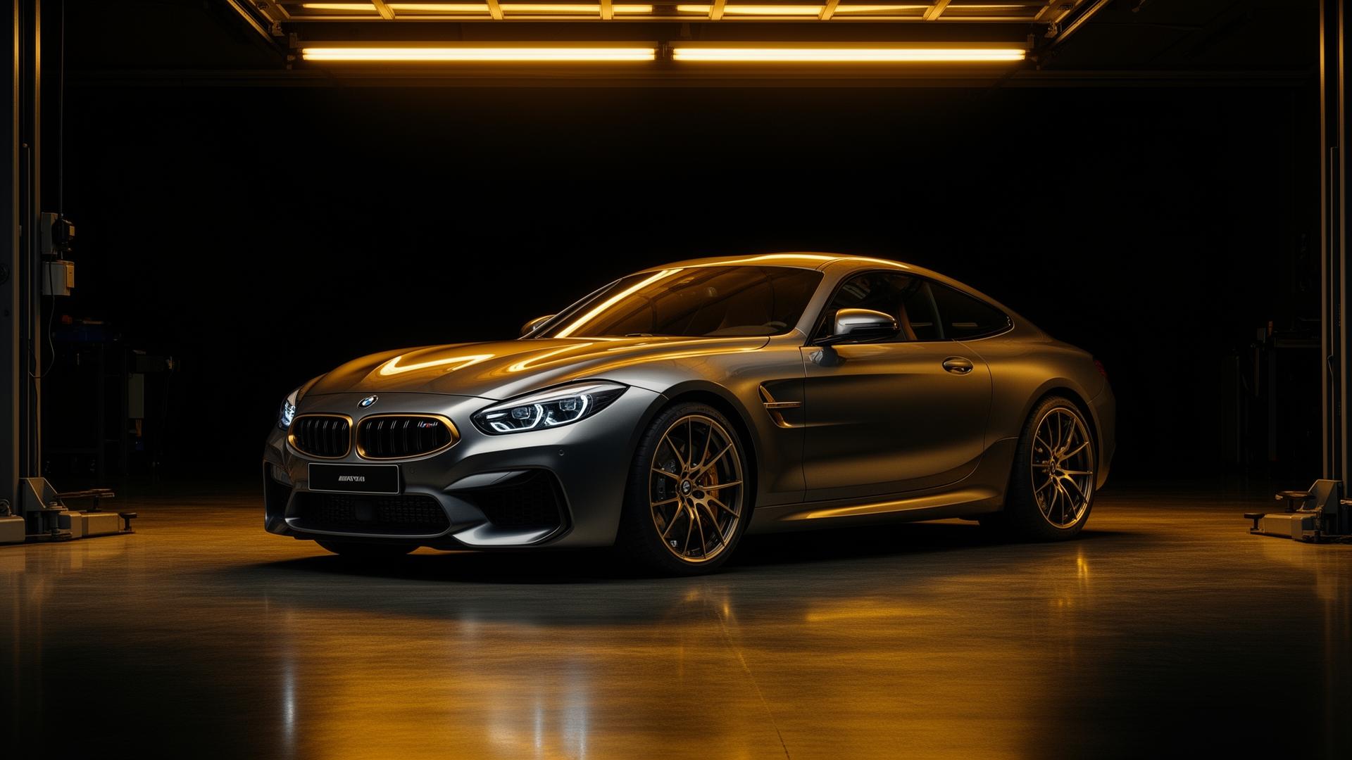 European luxury car in service bay